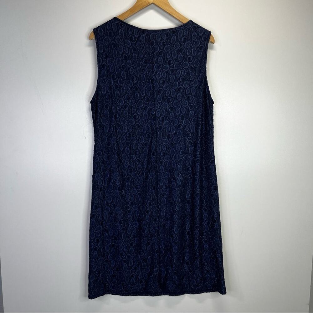 R&M Richards Beaded Neck Lace dress navy blue - 18d - Picture 6 of 9